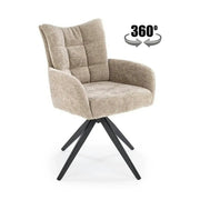 Scaun rotativ K540, bej/negru, stofa/metal, 60x63x89 cm