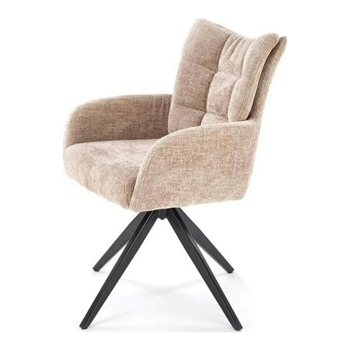 Scaun rotativ K540, bej/negru, stofa clasica/metal, 60x63x89 cm