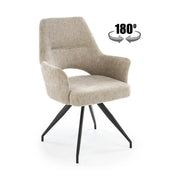 Scaun rotativ K542, bej/negru, stofa clasica/metal, 58x64x88 cm