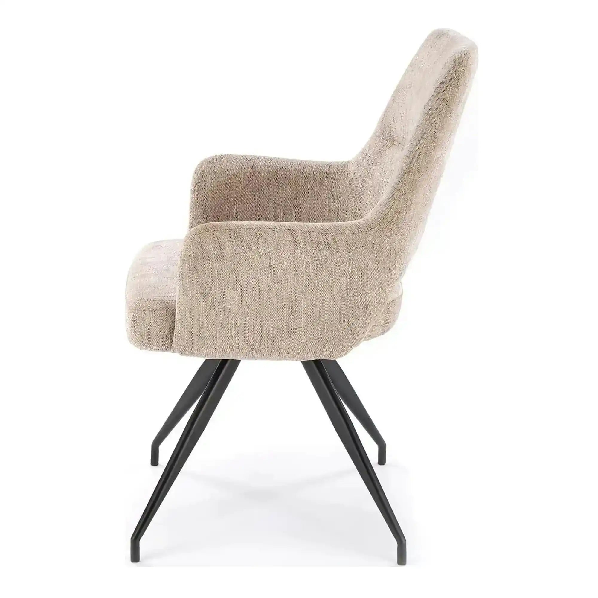 Scaun rotativ K542, bej/negru, stofa clasica/metal, 58x64x88 cm