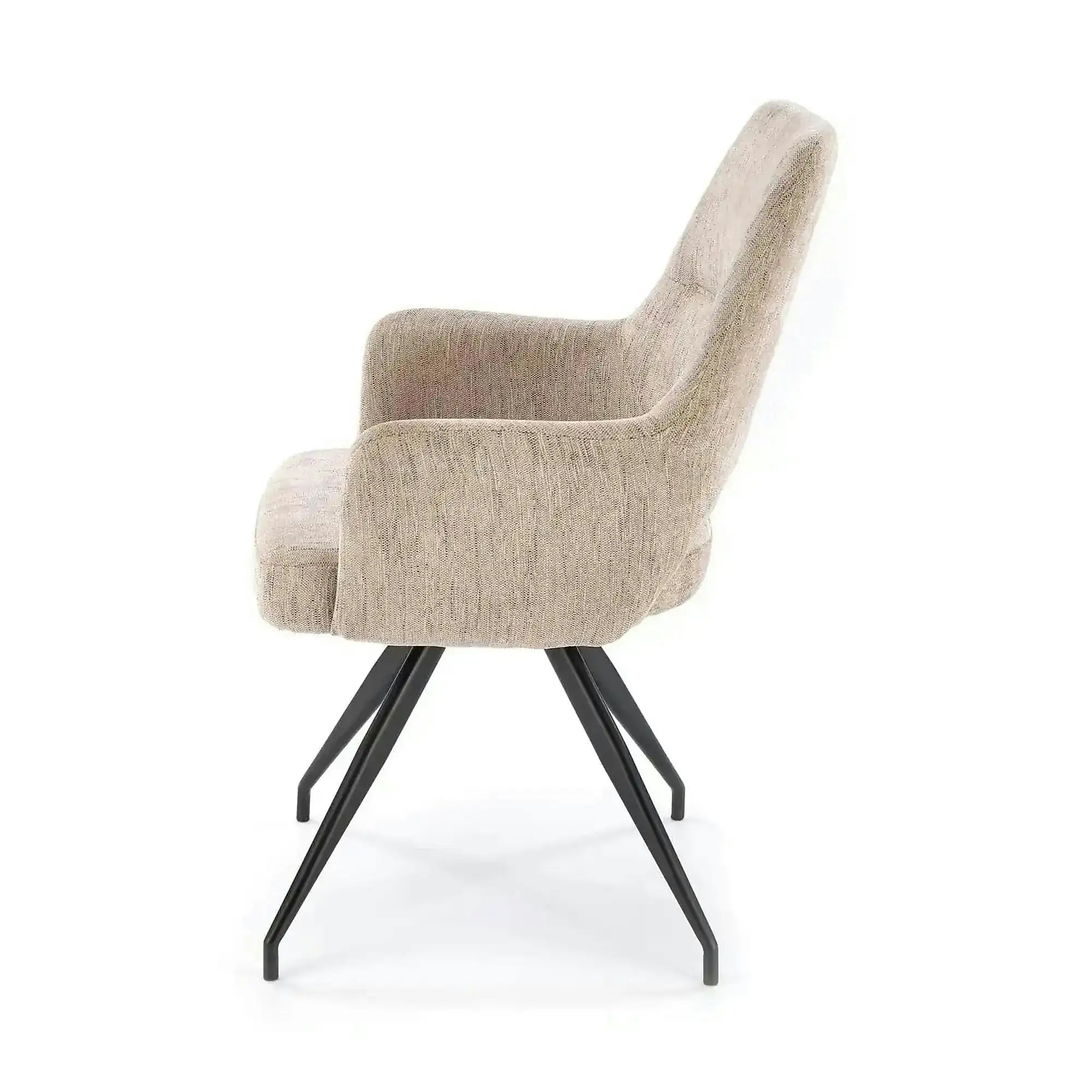 Scaun rotativ K542, bej/negru, stofa clasica/metal, 58x64x88 cm