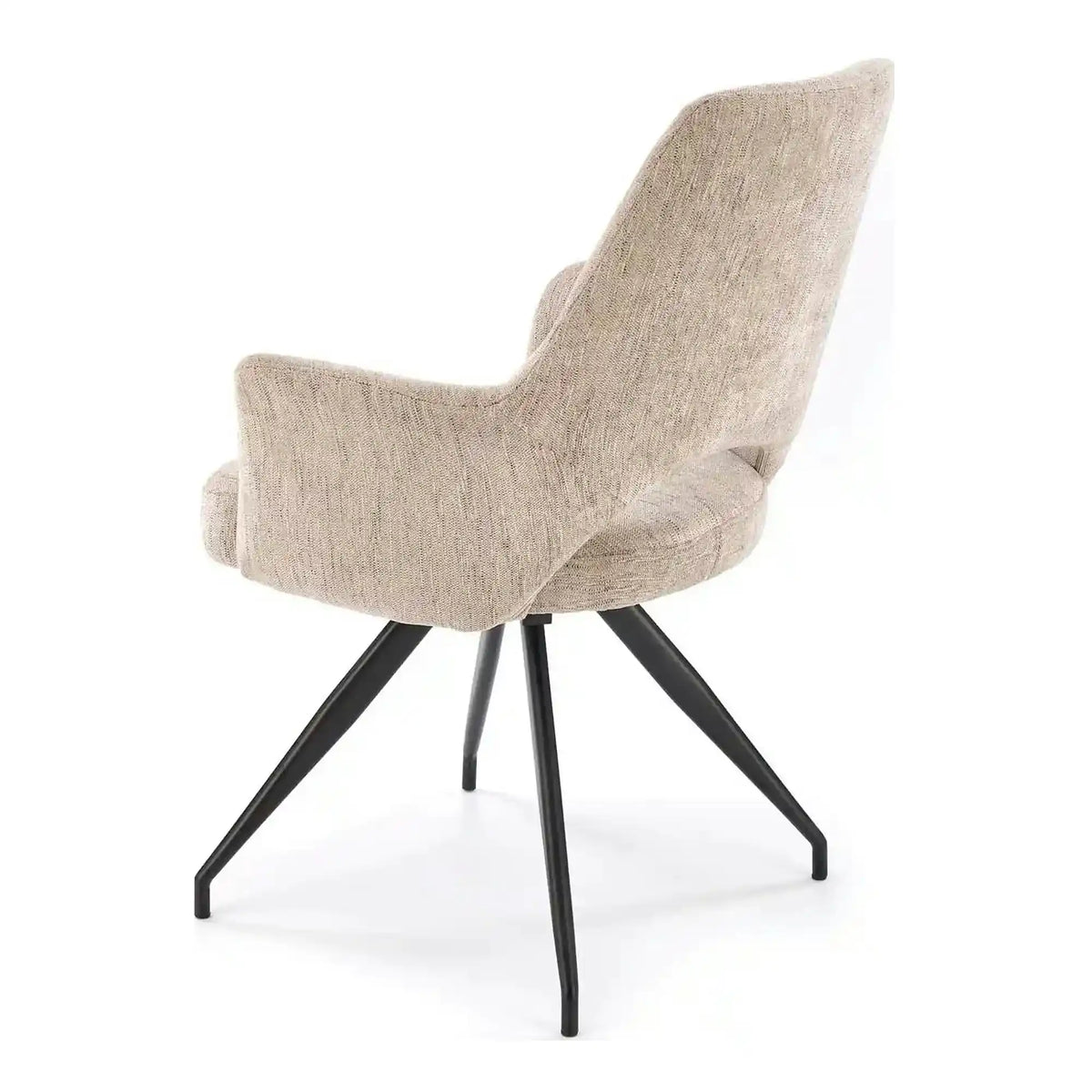 Scaun rotativ K542, bej/negru, stofa clasica/metal, 58x64x88 cm