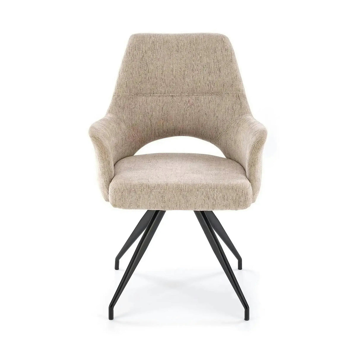 Scaun rotativ K542, bej/negru, stofa clasica/metal, 58x64x88 cm