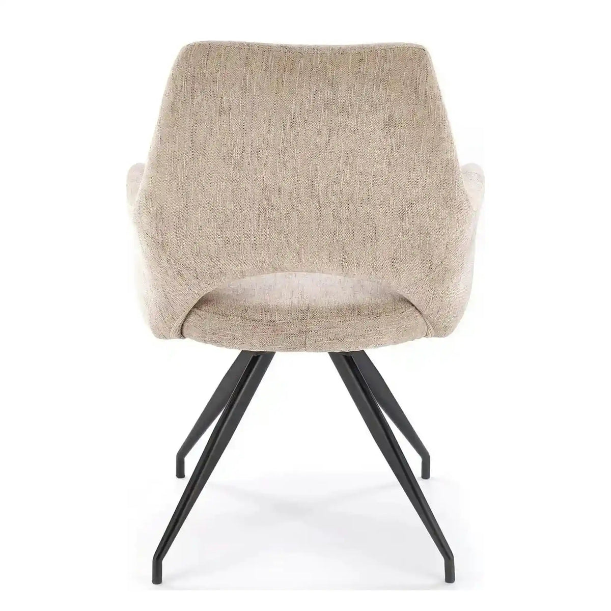 Scaun rotativ K542, bej/negru, stofa clasica/metal, 58x64x88 cm