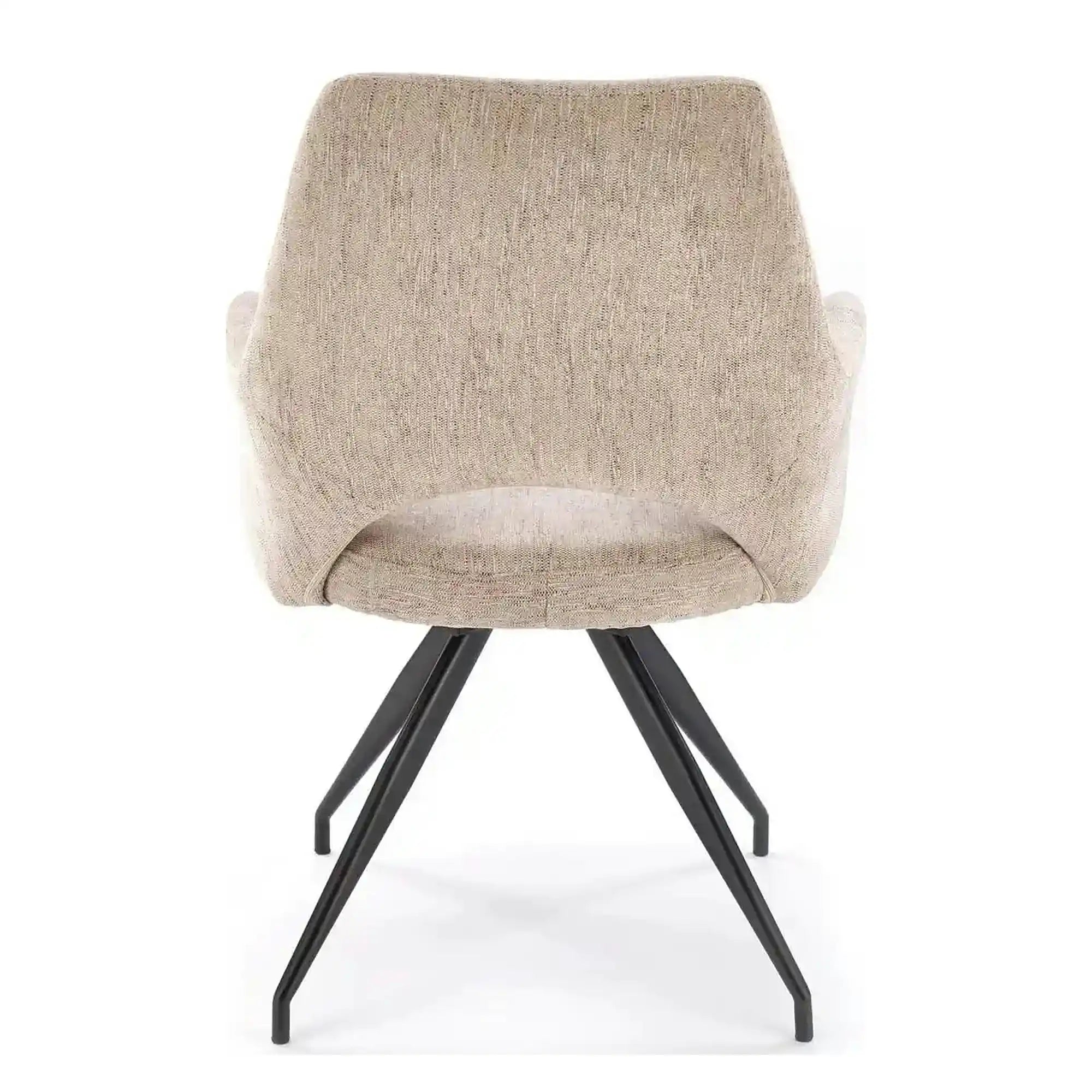 Scaun rotativ K542, bej/negru, stofa clasica/metal, 58x64x88 cm