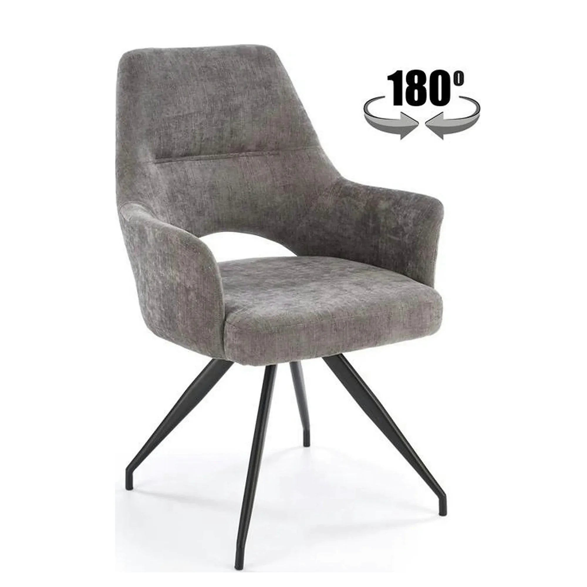 Scaun rotativ K542, gri/negru, stofa clasica/metal, 58x64x88 cm