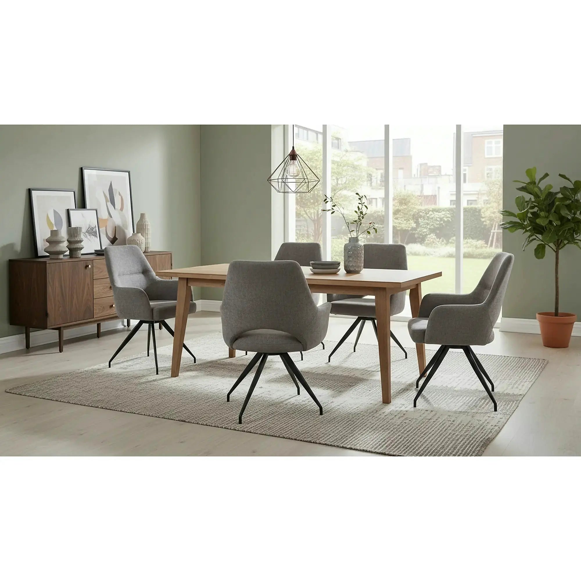 Scaun rotativ K542, gri/negru, stofa clasica/metal, 58x64x88 cm