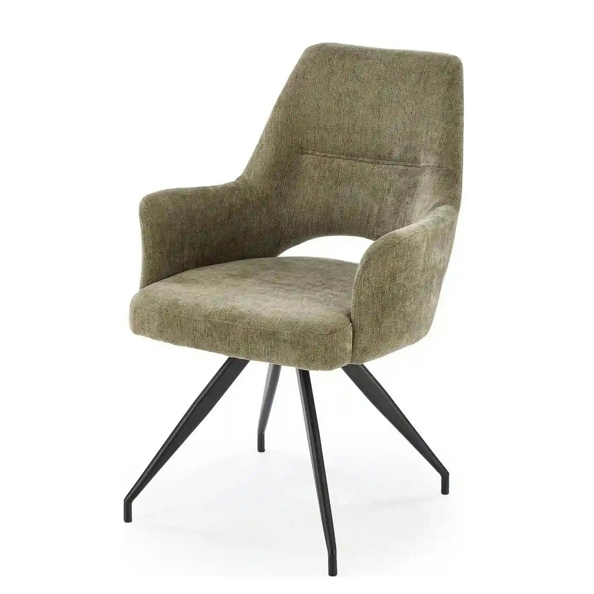 Scaun rotativ K542, verde/negru, stofa clasica/metal, 58x64x88 cm