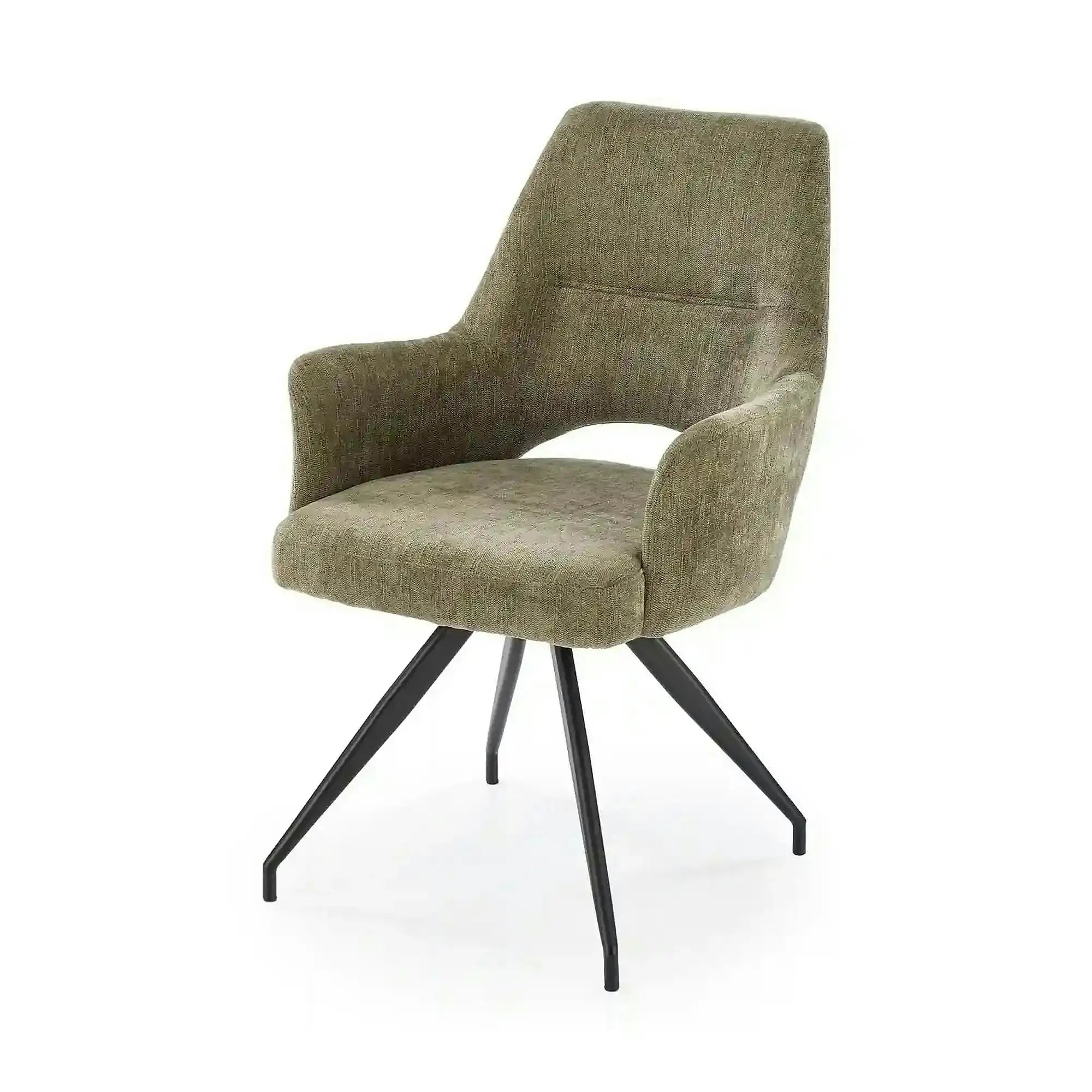 Scaun rotativ K542, verde/negru, stofa clasica/metal, 58x64x88 cm