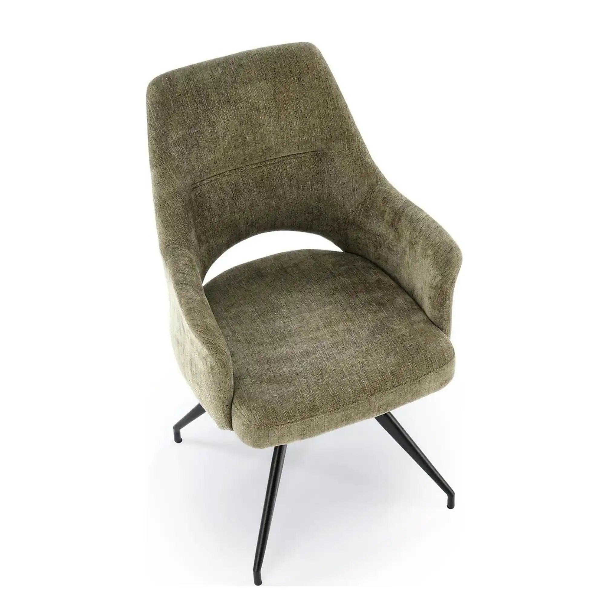 Scaun rotativ K542, verde/negru, stofa clasica/metal, 58x64x88 cm