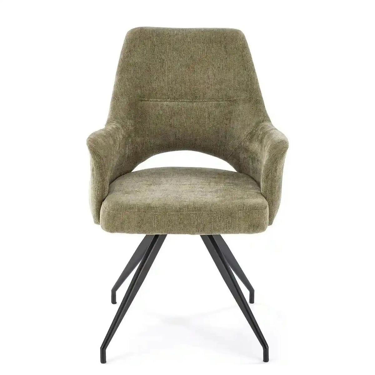 Scaun rotativ K542, verde/negru, stofa clasica/metal, 58x64x88 cm