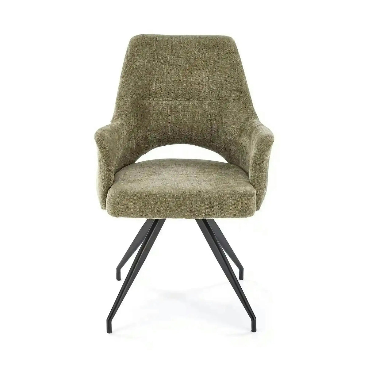Scaun rotativ K542, verde/negru, stofa clasica/metal, 58x64x88 cm