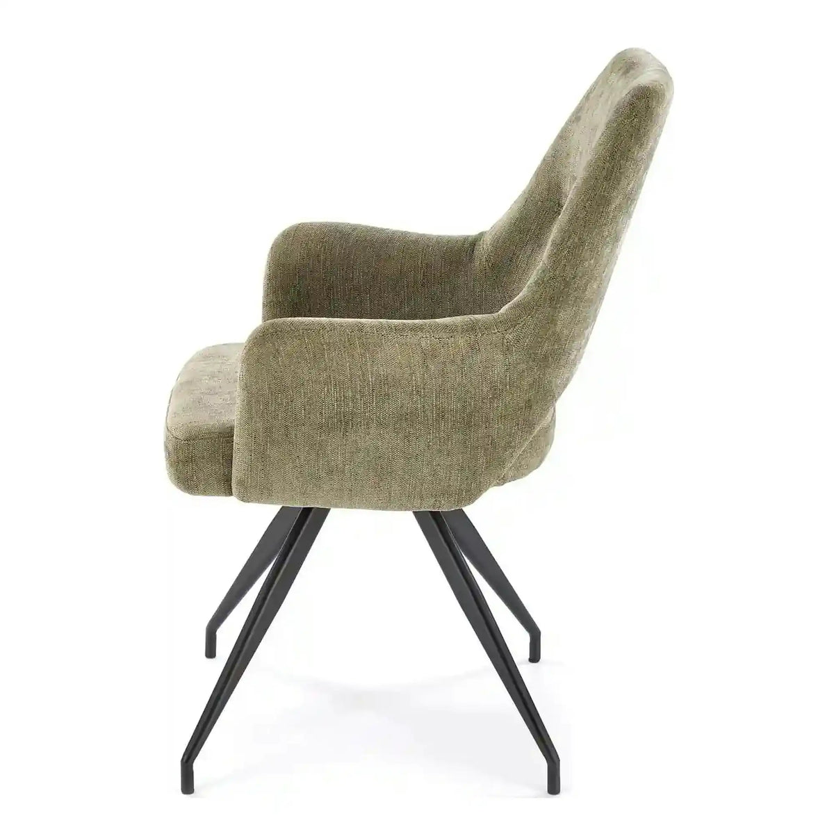 Scaun rotativ K542, verde/negru, stofa clasica/metal, 58x64x88 cm