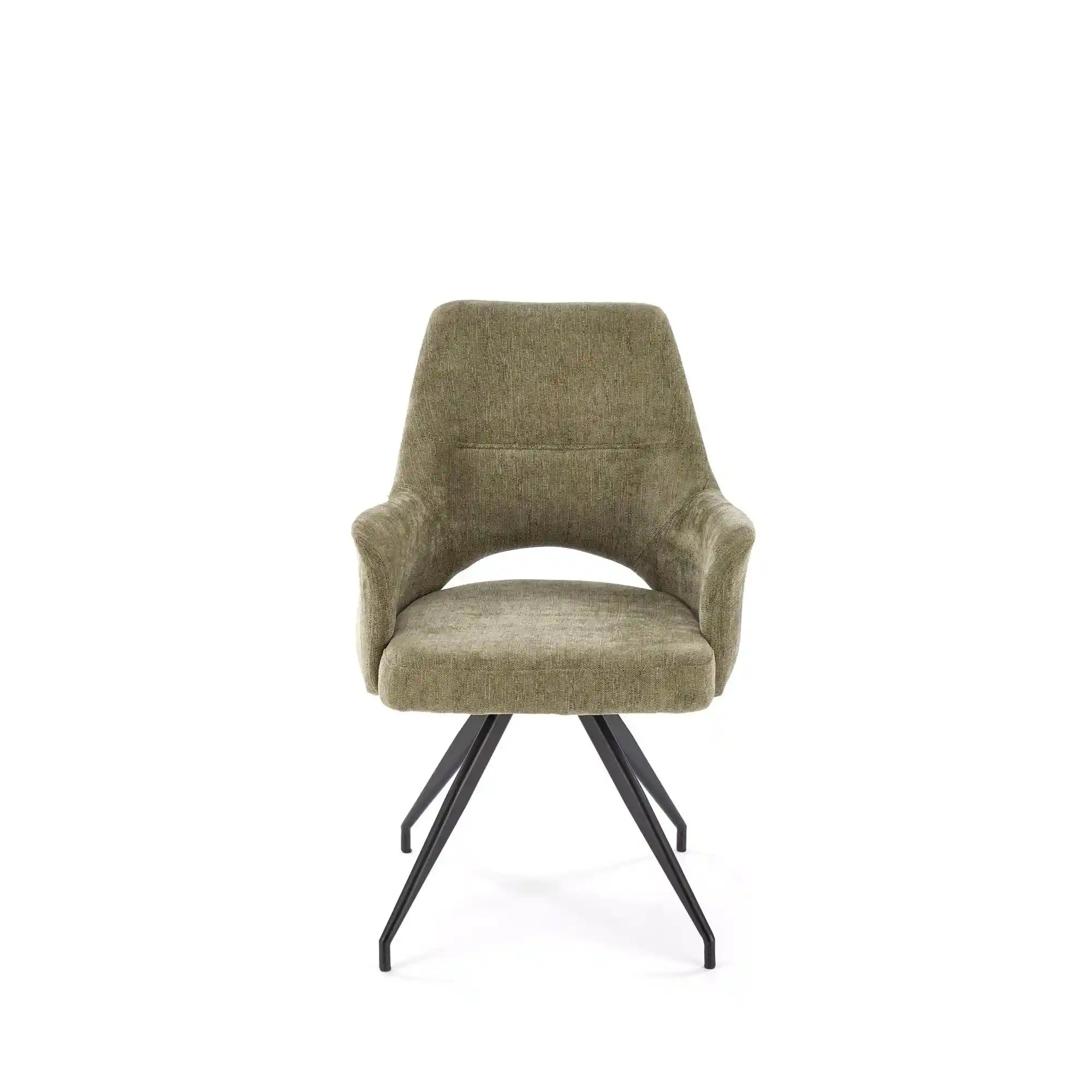 Scaun rotativ K542, verde/negru, stofa clasica/metal, 58x64x88 cm