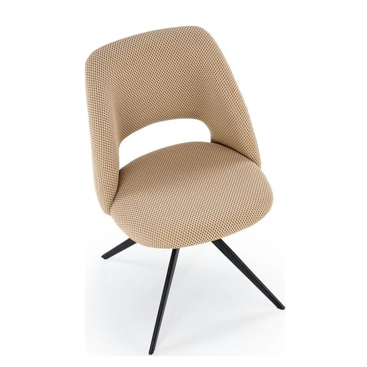 Scaun rotativ K546, bej/negru, panza/metal, 52x60x79 cm