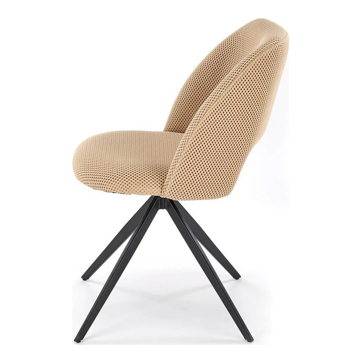 Scaun rotativ K546, bej/negru, panza/metal, 52x60x79 cm