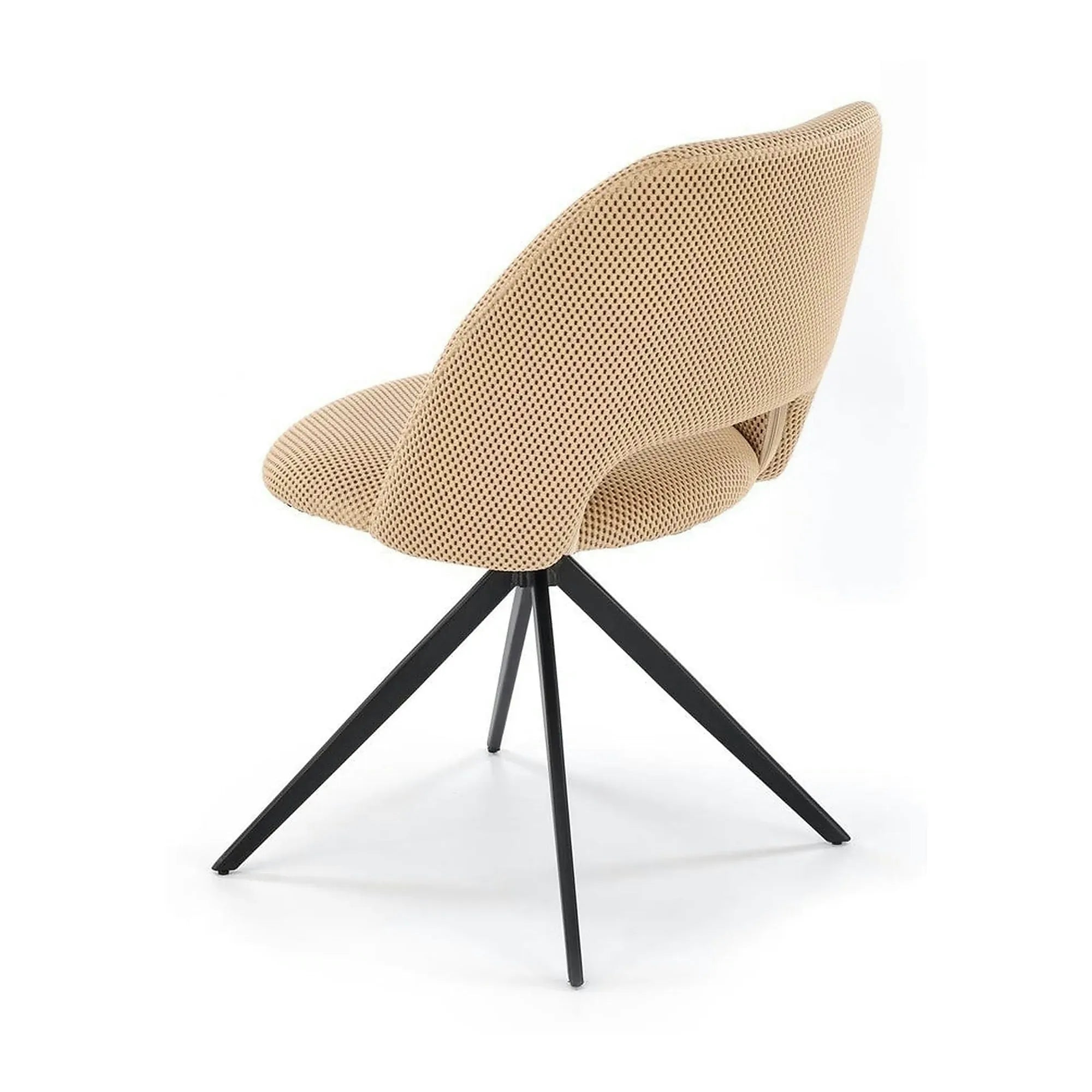 Scaun rotativ K546, bej/negru, panza/metal, 52x60x79 cm