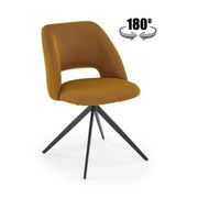 Scaun rotativ K546, galben/negru, panza/metal, 52x60x79 cm