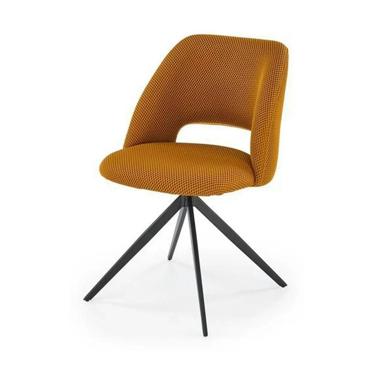 Scaun rotativ K546, galben/negru, panza/metal, 52x60x79 cm