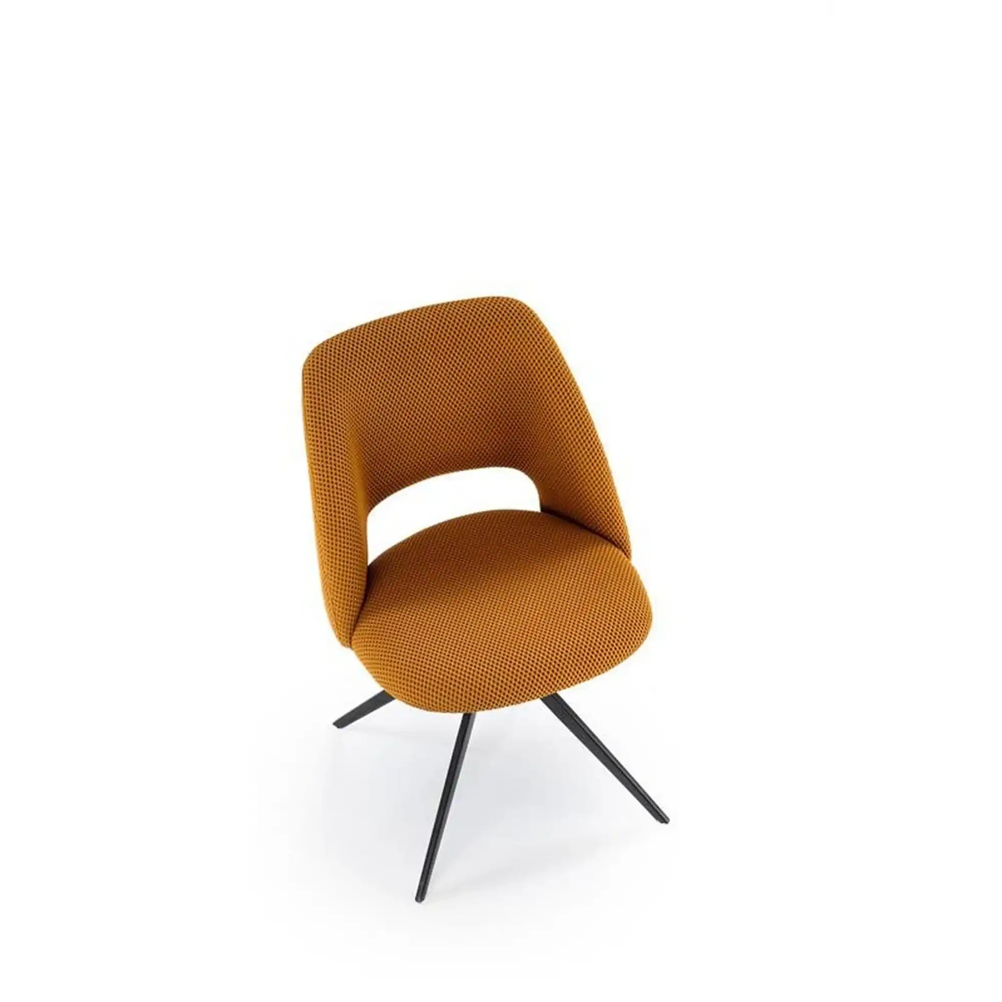 Scaun rotativ K546, galben/negru, panza/metal, 52x60x79 cm