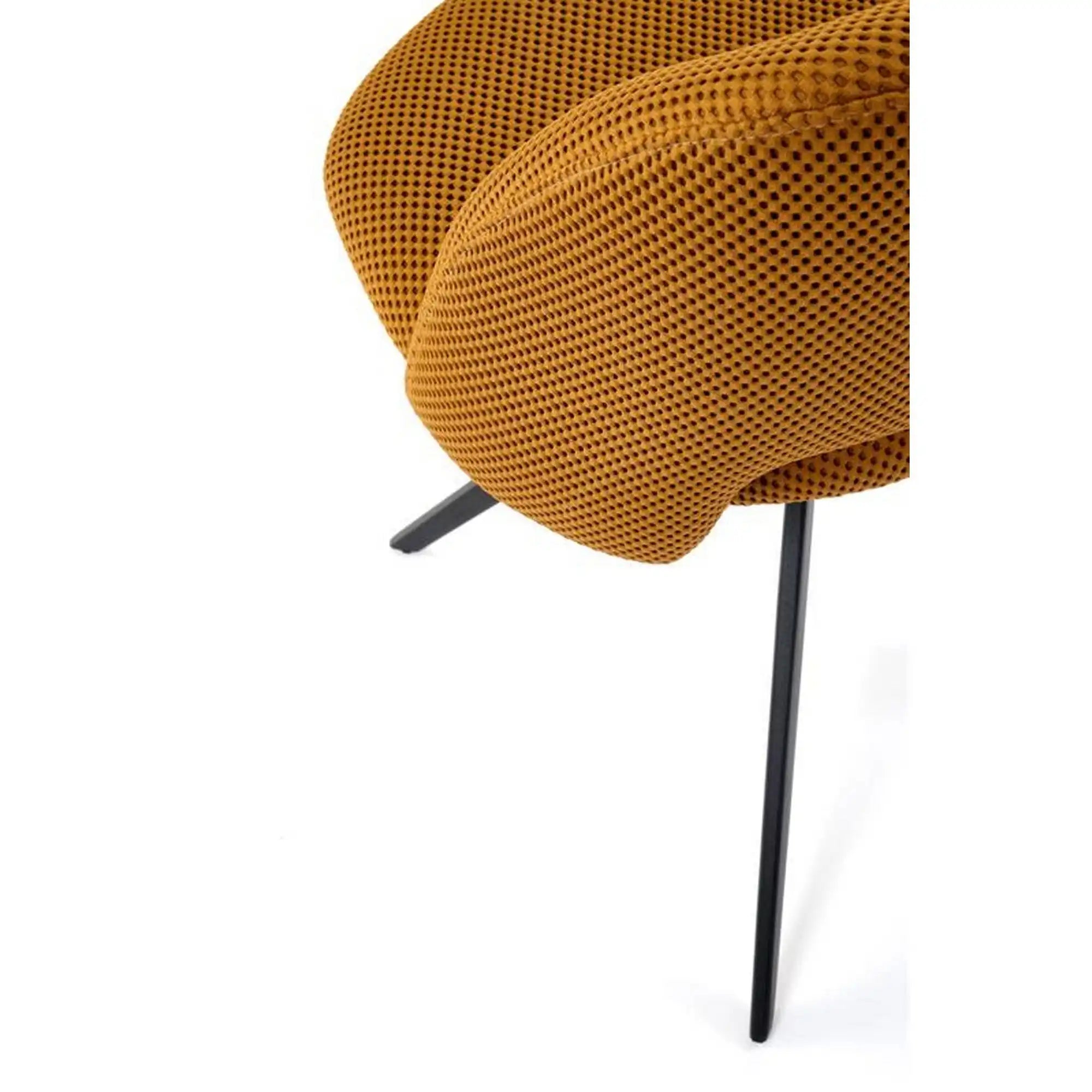 Scaun rotativ K546, galben/negru, panza/metal, 52x60x79 cm