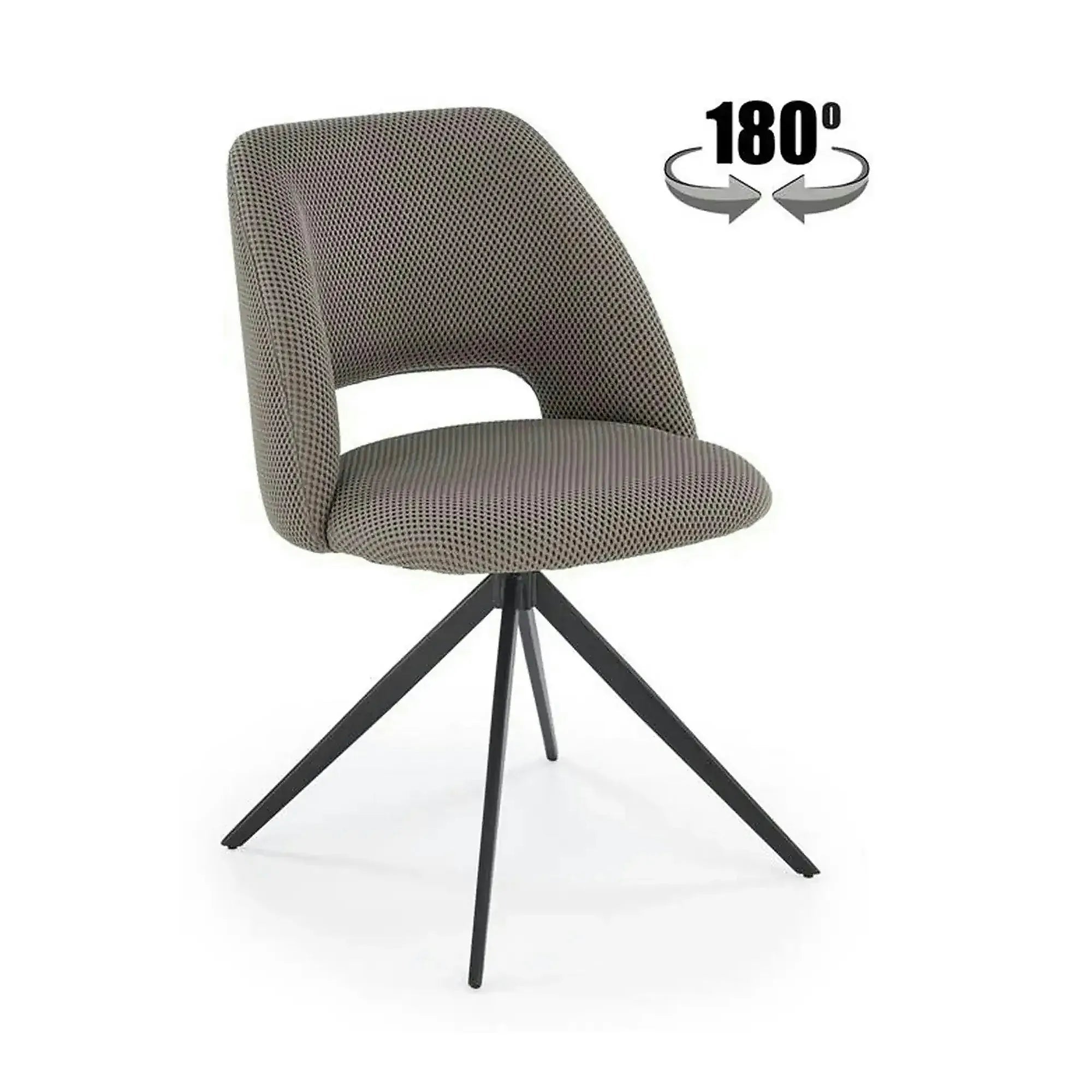Scaun rotativ K546, gri/negru, panza/metal, 52x60x79 cm