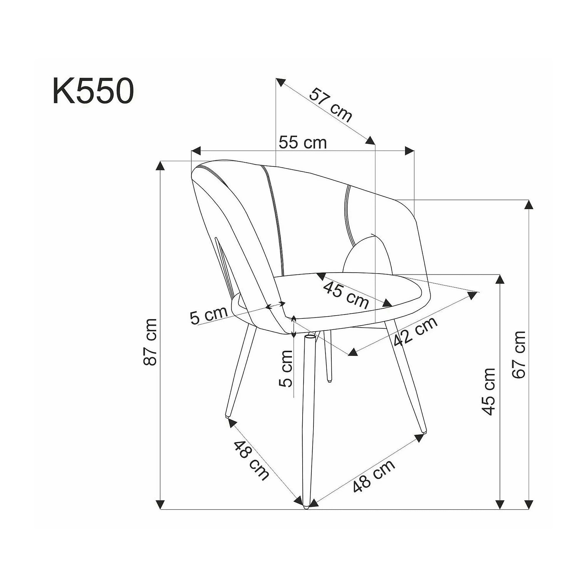 Scaun rotativ K550, bej/negru, stofa clasica/metal, 57x57x78 cm