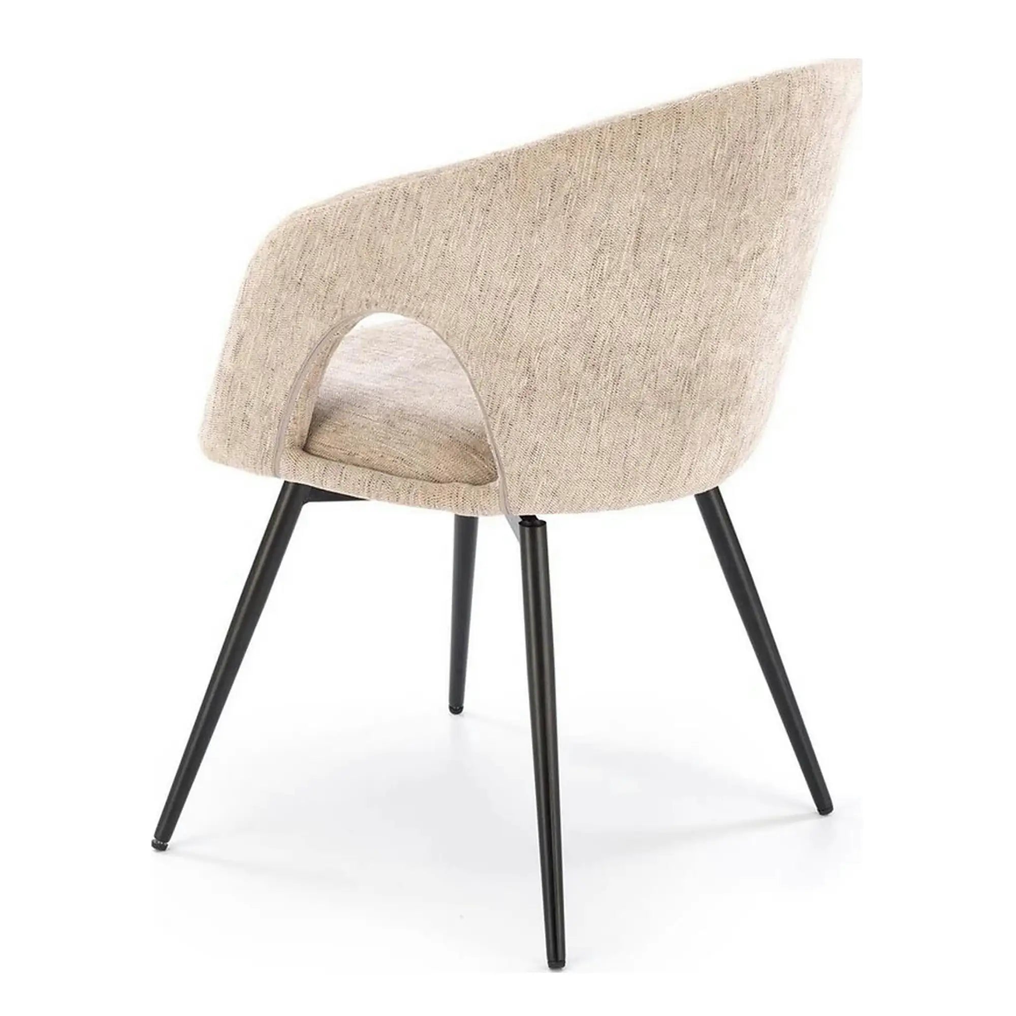 Scaun rotativ K550, bej/negru, stofa clasica/metal, 57x57x78 cm