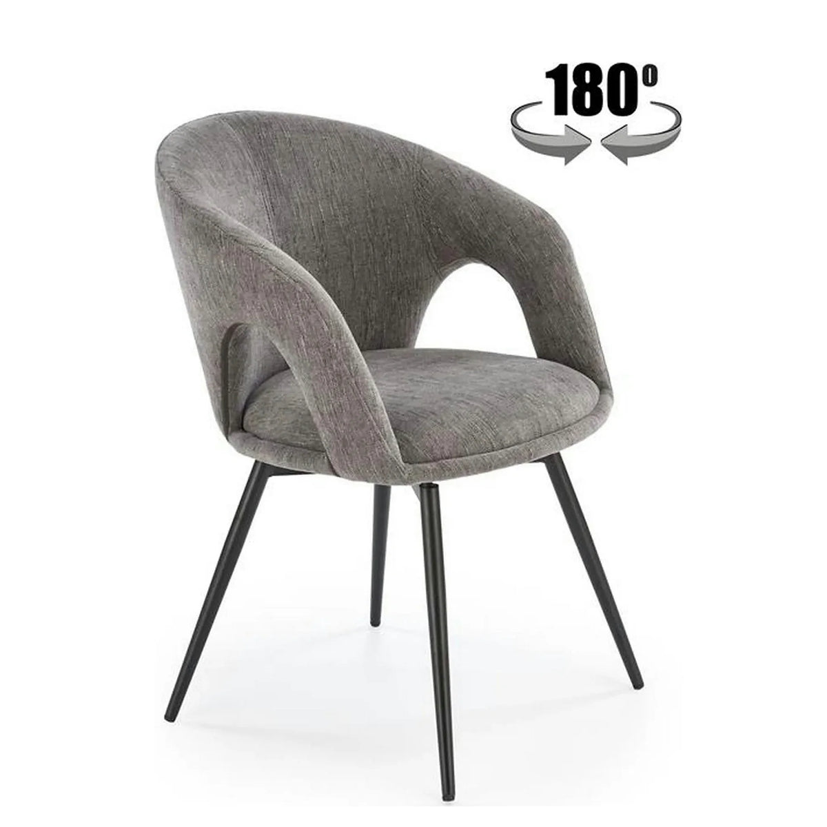 Scaun rotativ K550, gri/negru, stofa clasica/metal, 57x57x78 cm