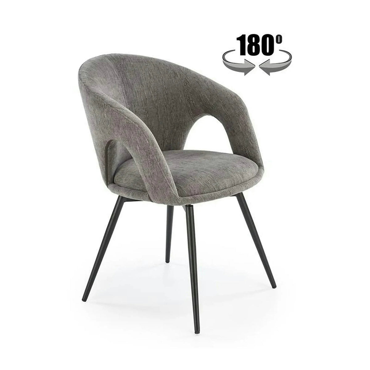 Scaun rotativ K550, gri/negru, stofa clasica/metal, 57x57x78 cm