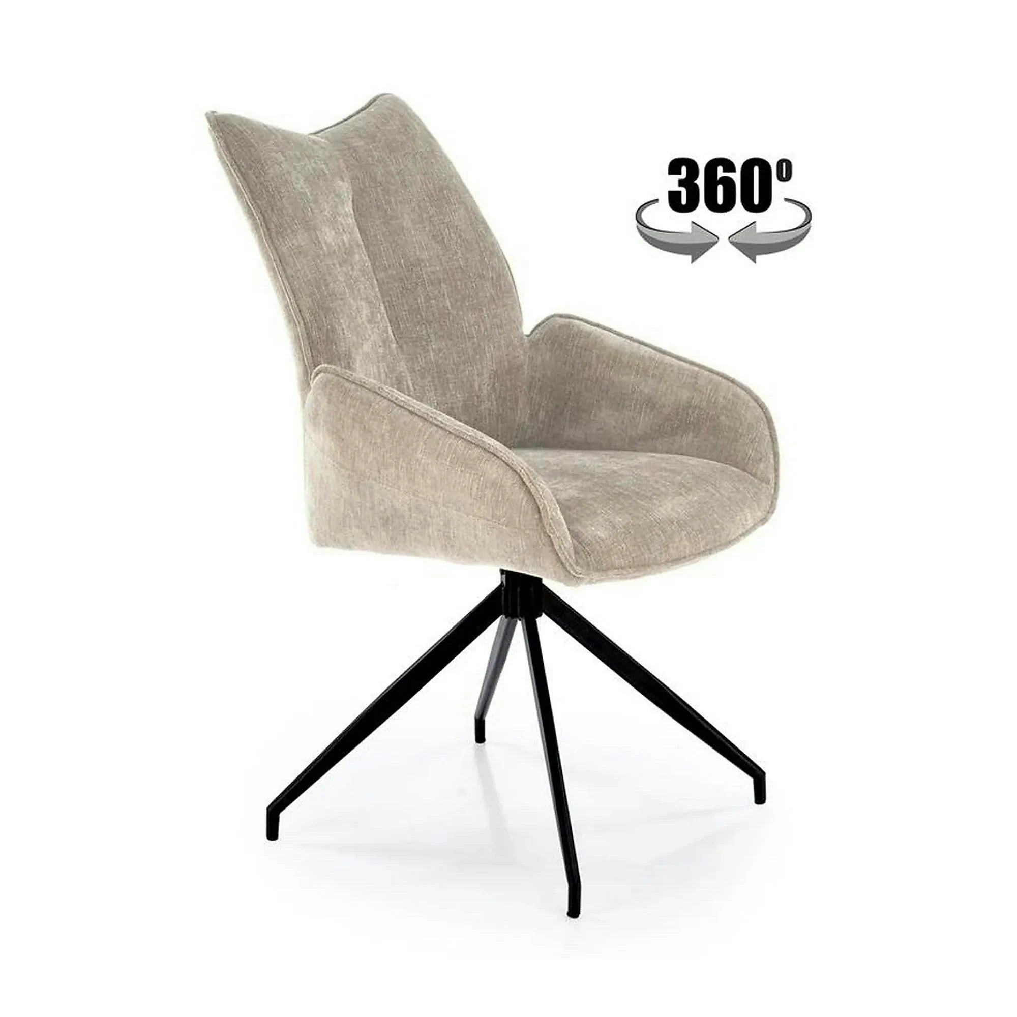 Scaun rotativ K553, bej/negru, stofa clasica/metal, 60x66x96 cm