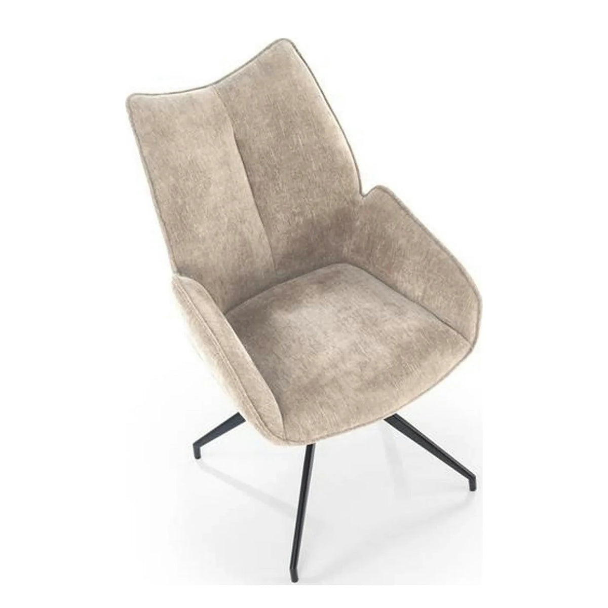 Scaun rotativ K553, bej/negru, stofa clasica/metal, 60x66x96 cm
