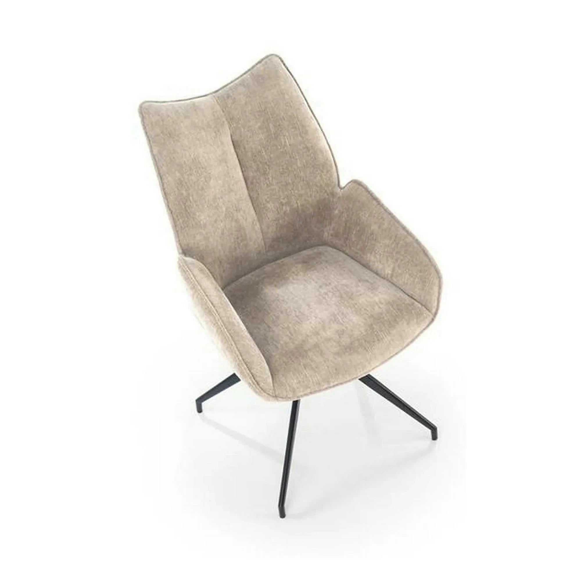 Scaun rotativ K553, bej/negru, stofa clasica/metal, 60x66x96 cm