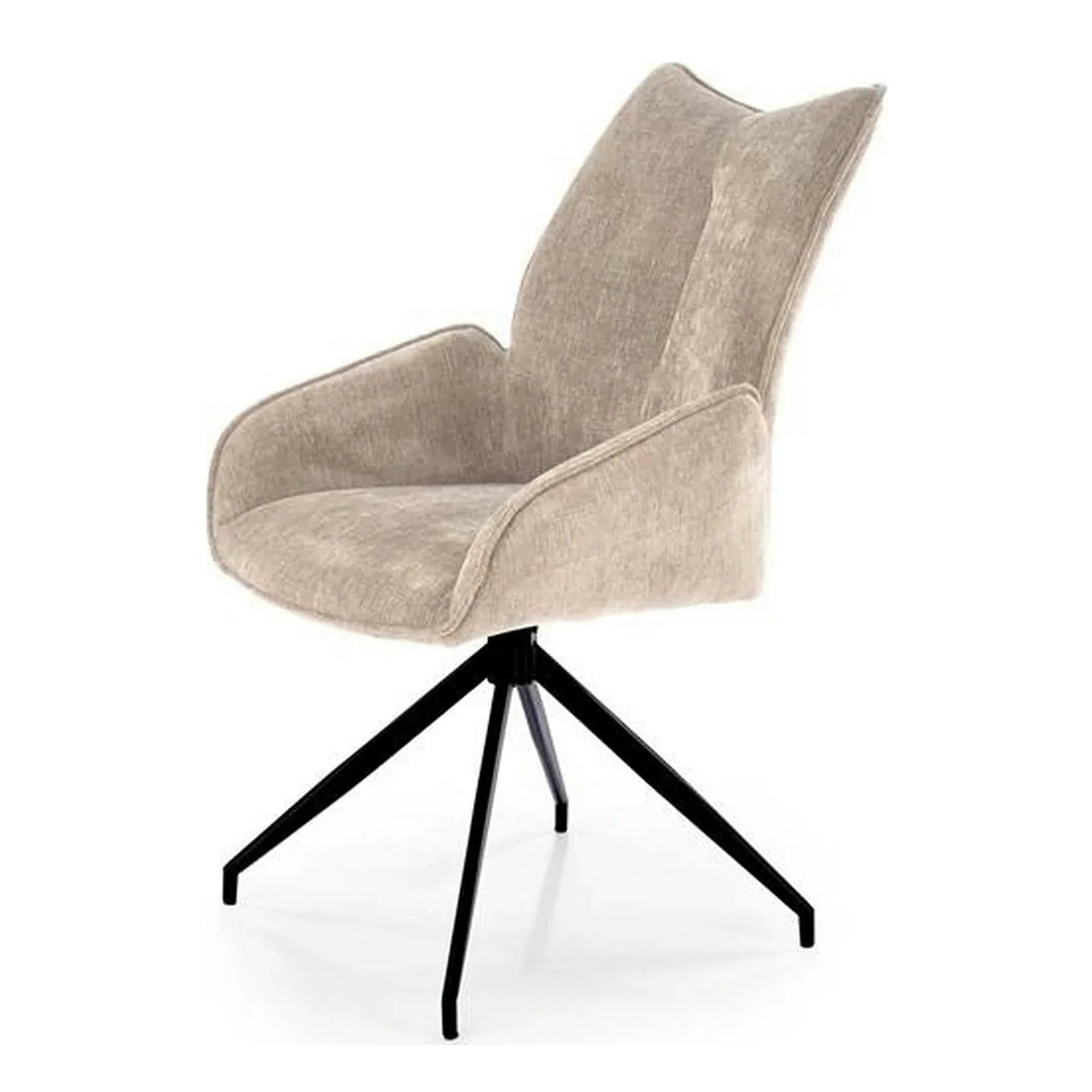 Scaun rotativ K553, bej/negru, stofa clasica/metal, 60x66x96 cm