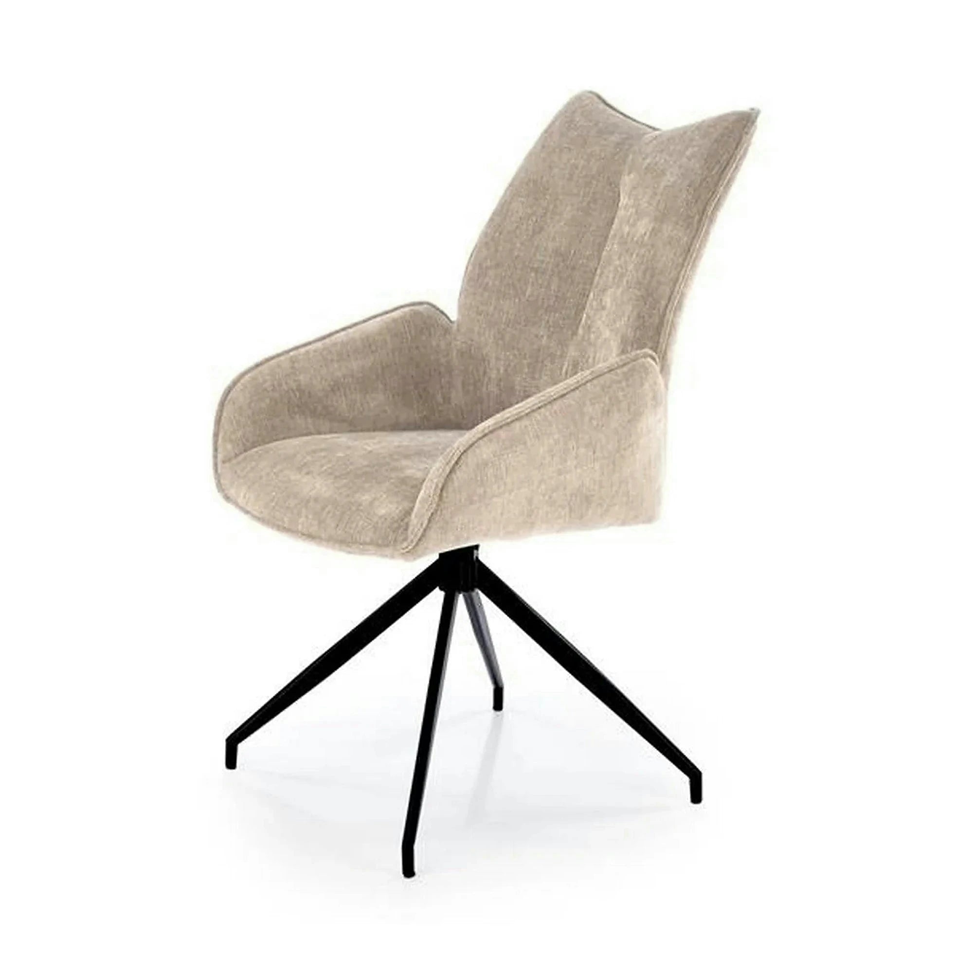 Scaun rotativ K553, bej/negru, stofa clasica/metal, 60x66x96 cm