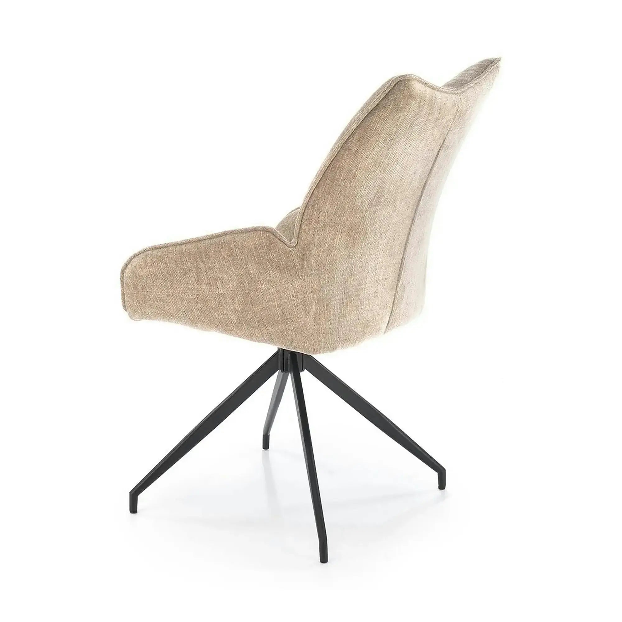 Scaun rotativ K553, bej/negru, stofa clasica/metal, 60x66x96 cm