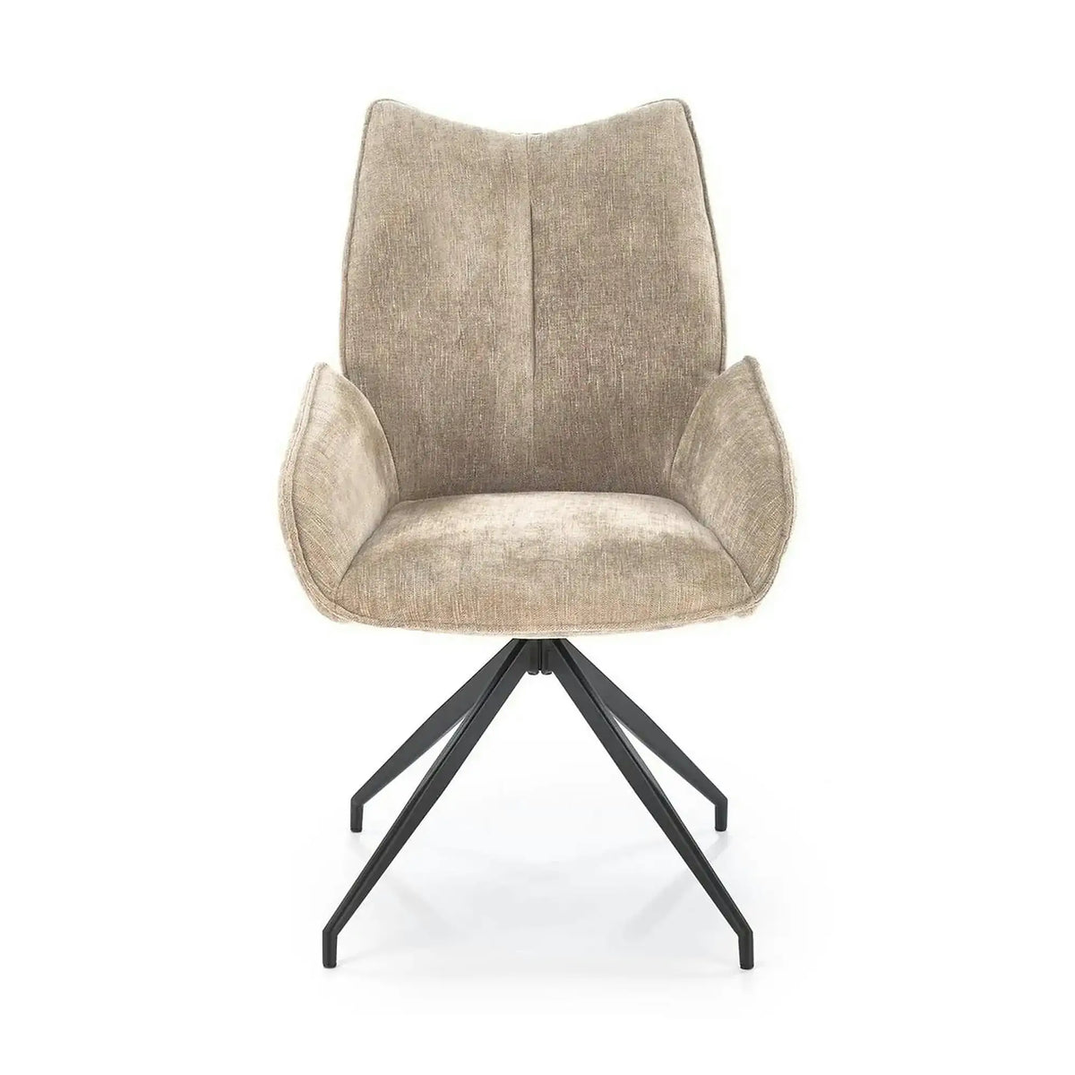 Scaun rotativ K553, bej/negru, stofa clasica/metal, 60x66x96 cm