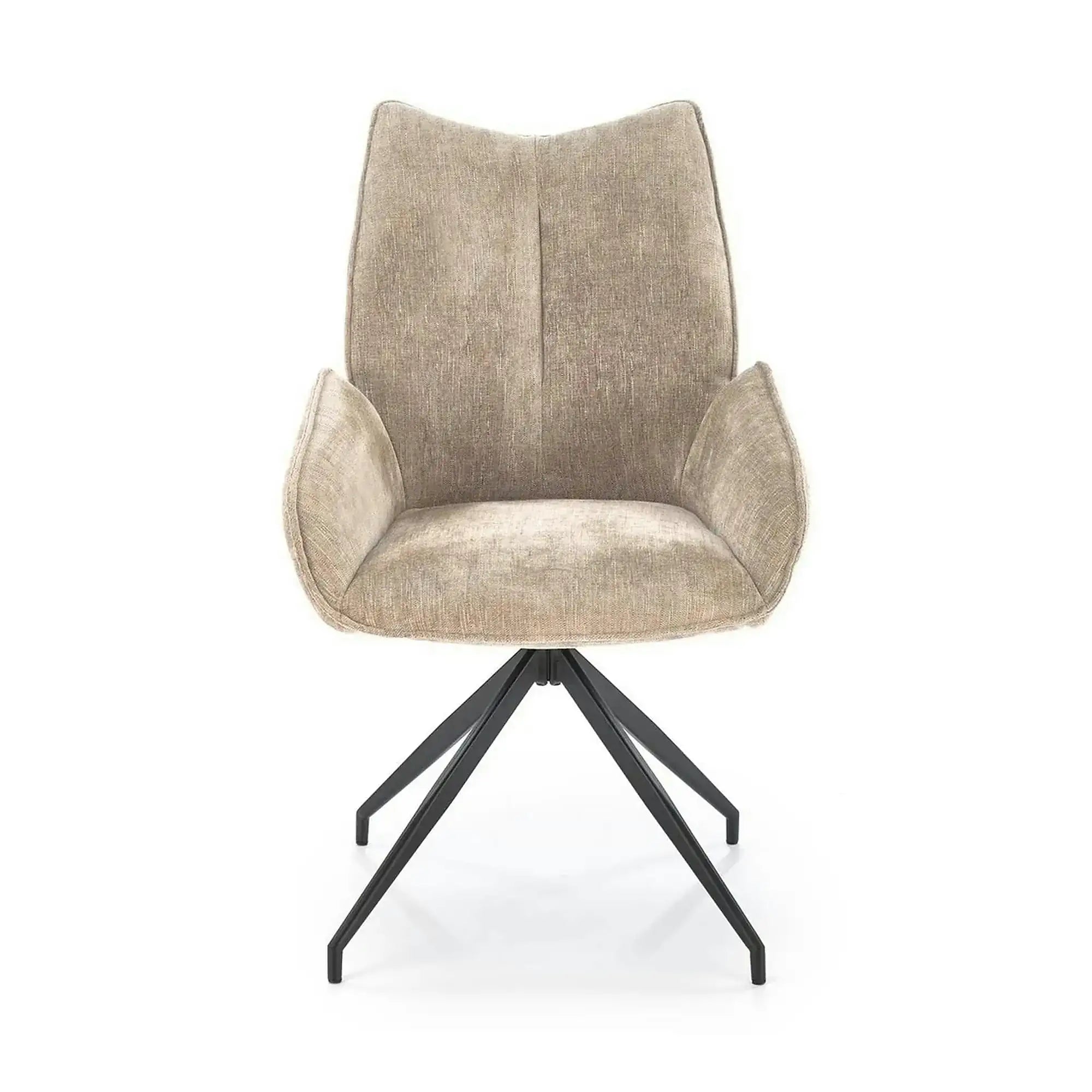 Scaun rotativ K553, bej/negru, stofa clasica/metal, 60x66x96 cm