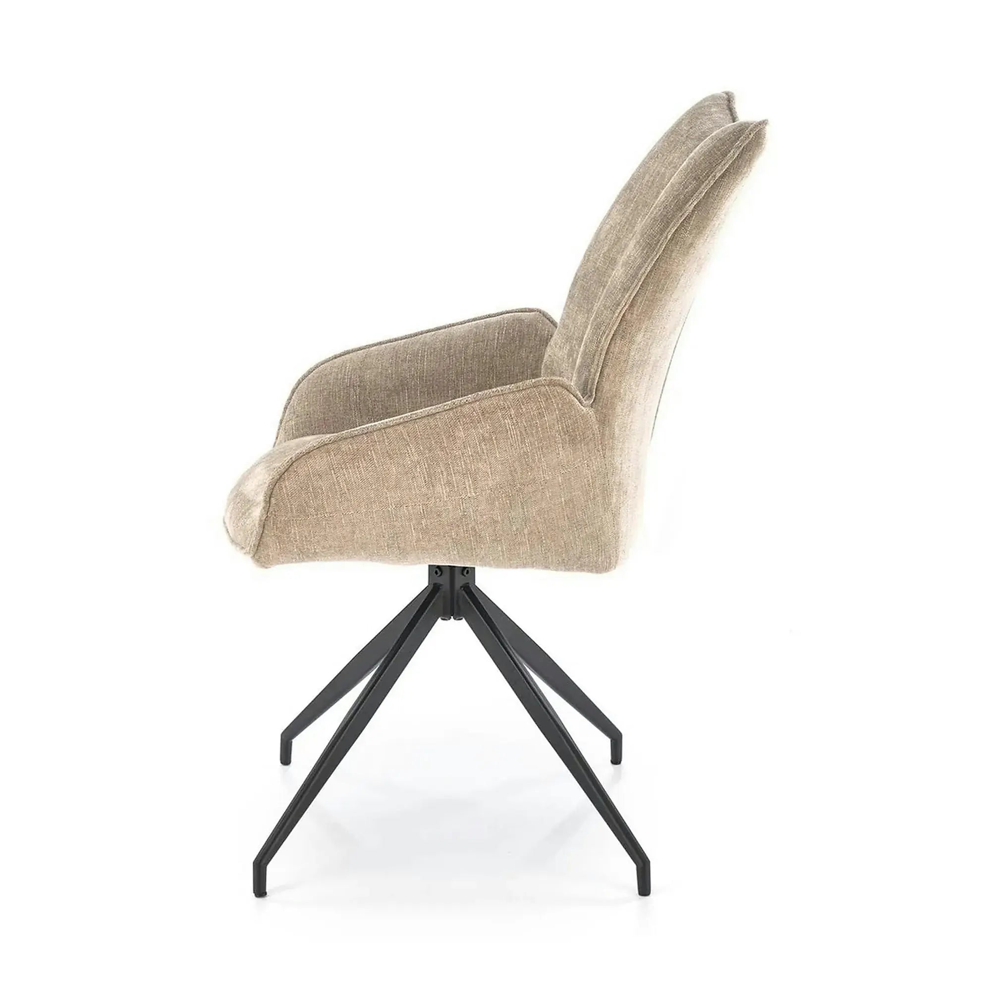 Scaun rotativ K553, bej/negru, stofa clasica/metal, 60x66x96 cm