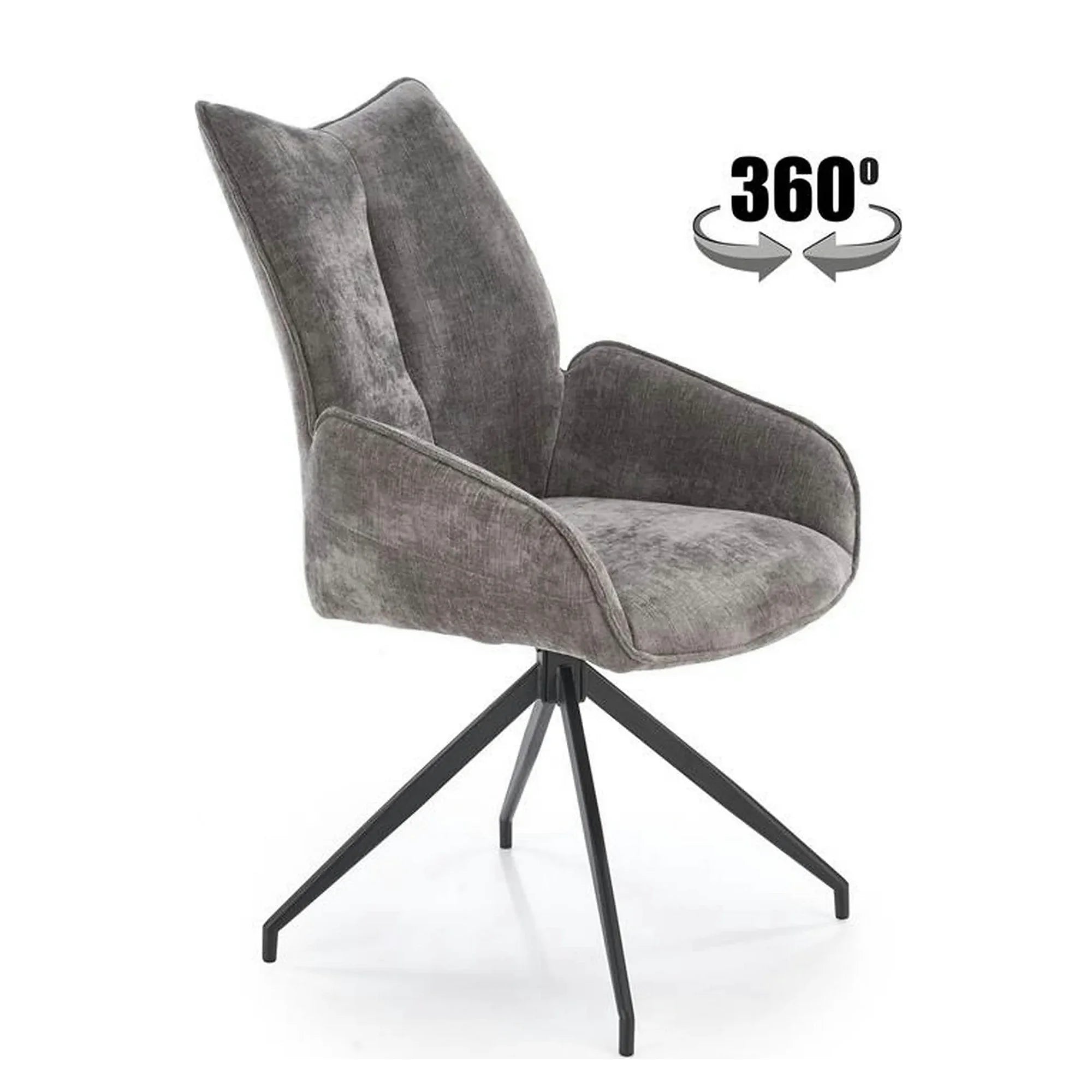 Scaun rotativ K553, gri/negru, stofa clasica/metal, 60x66x96 cm