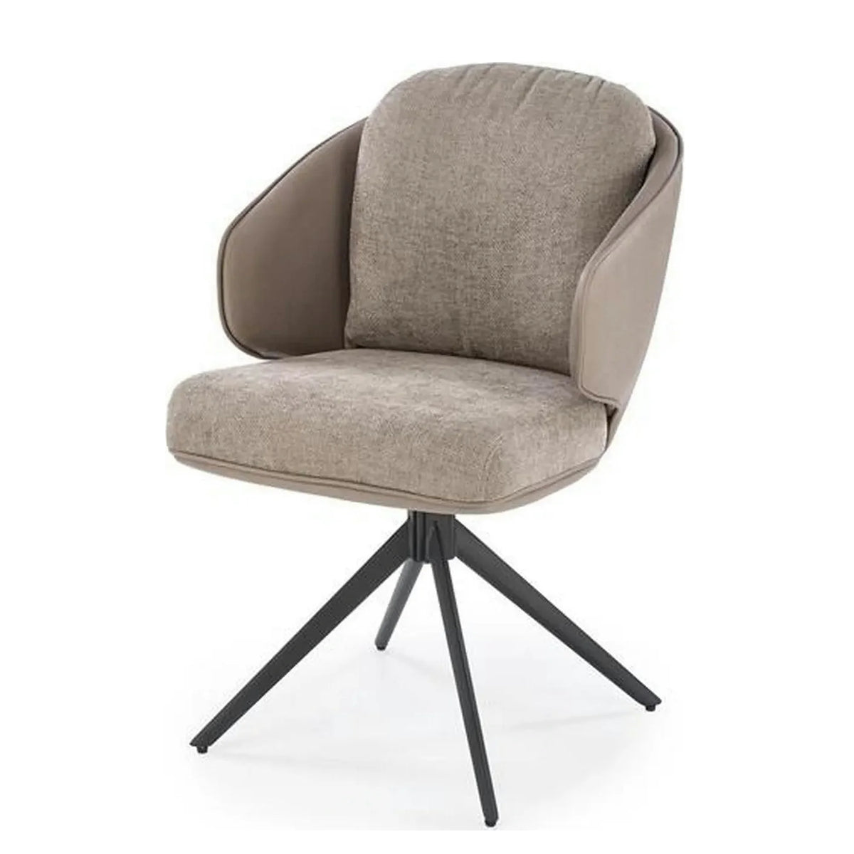 Scaun rotativ K554, gri/negru, stofa clasica/piele ecologica/metal, 58x67x90 cm