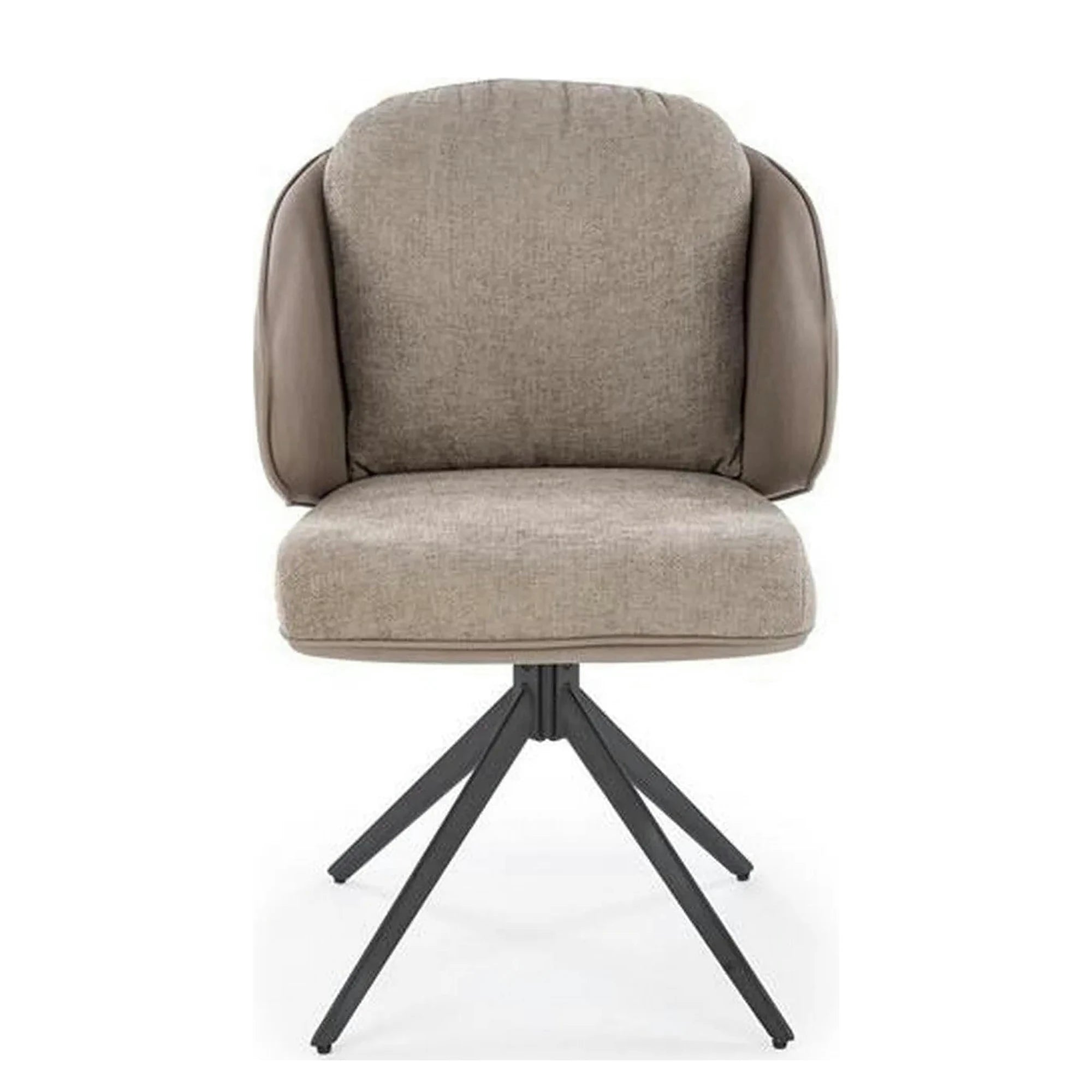 Scaun rotativ K554, gri/negru, stofa clasica/piele ecologica/metal, 58x67x90 cm
