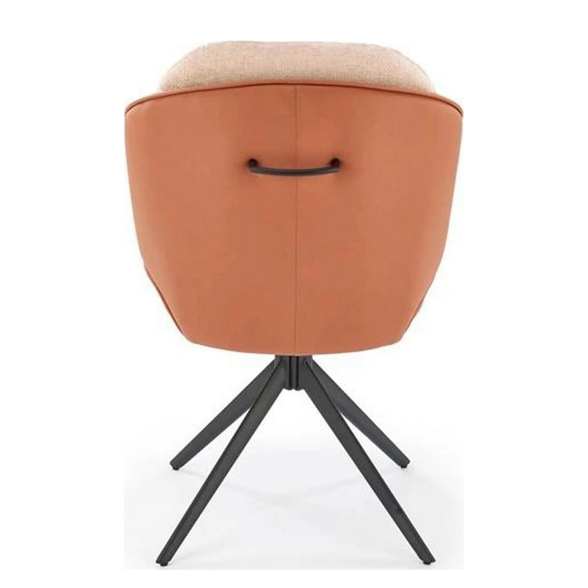 Scaun rotativ K554, maro/bej/negru, stofa clasica/piele ecologica/metal, 58x67x90 cm