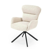 Scaun rotativ K593, bej/negru, stofa/metal, 56x54x89 cm