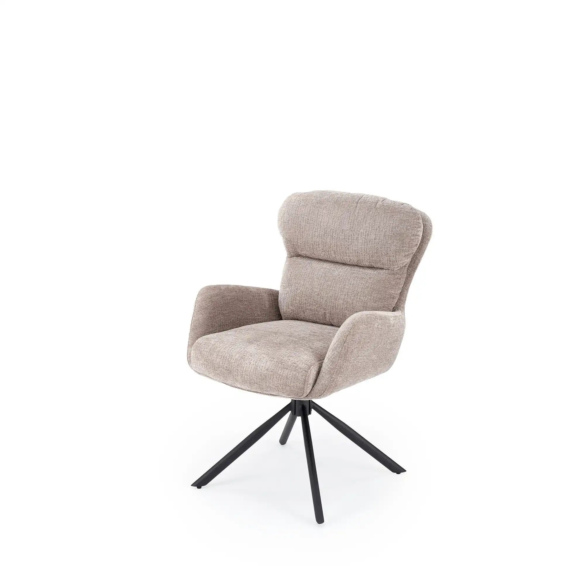 Scaun rotativ K593, gri/negru, stofa/metal, 56x54x89 cm