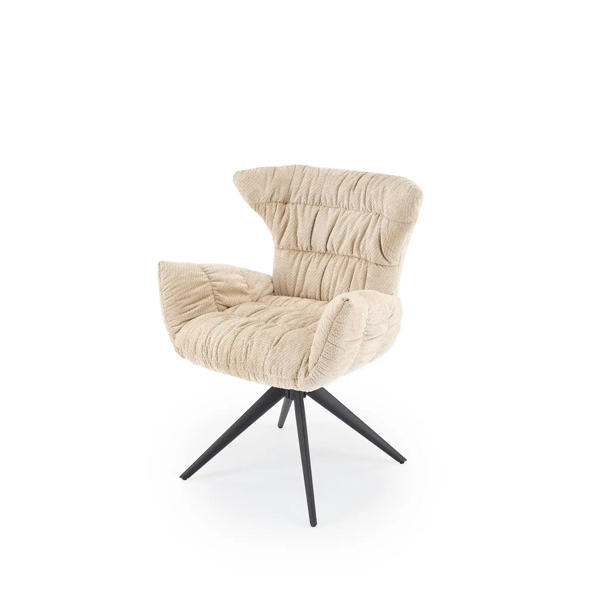 Scaun rotativ K595, bej/negru, stofa/metal, 68x66x88 cm