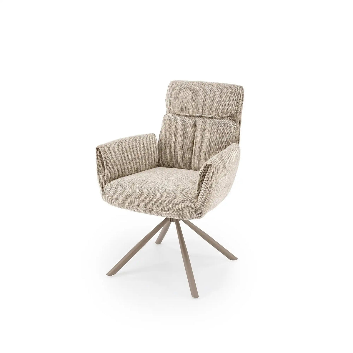 Scaun rotativ K596, bej/casmir, stofa clasica/metal, 66x66x93 cm