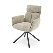 Scaun rotativ K596, bej/negru, stofa clasica/metal, 66x66x93 cm