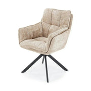 Scaun rotativ K597, bej/negru, stofa/metal, 70x67x90 cm