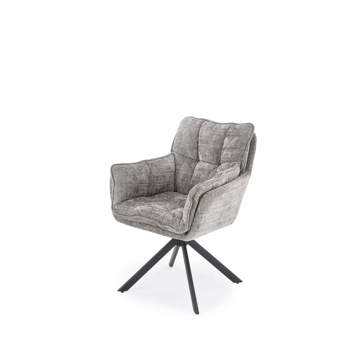Scaun rotativ K597, gri/negru, stofa/metal, 70x67x90 cm